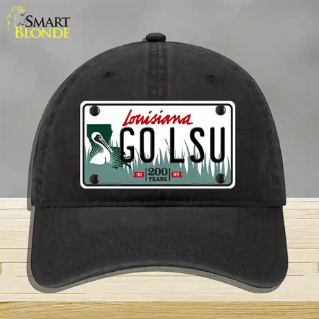 Go LSU Novelty License Plate Hat Tag Unconstructed Cotton / Black