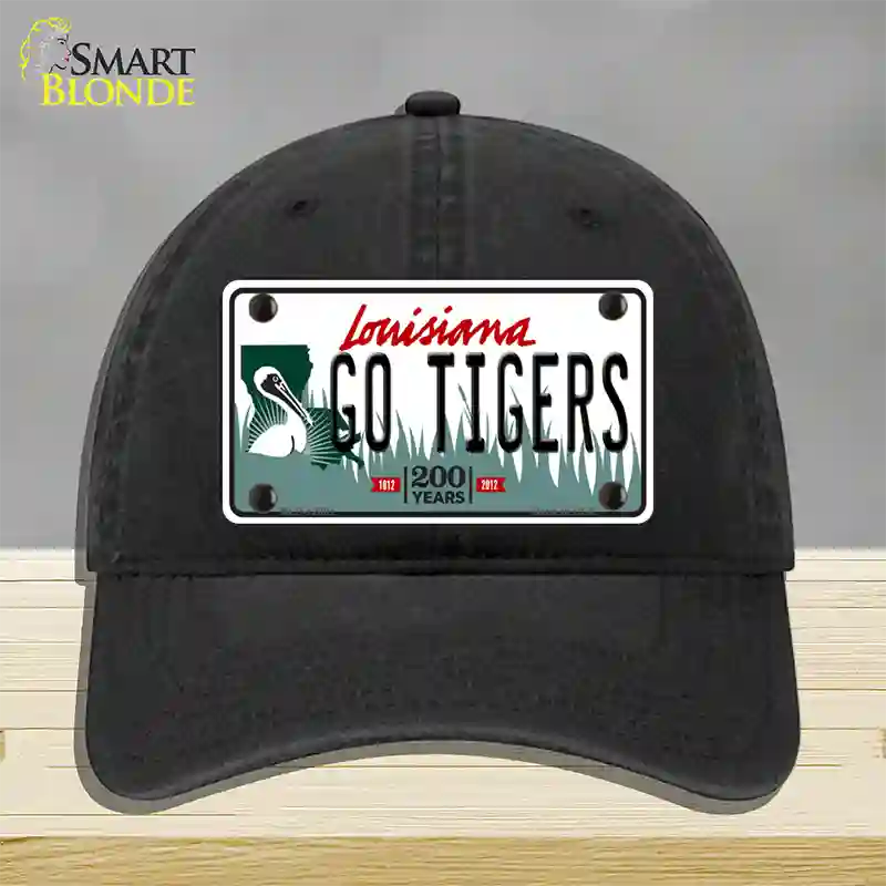 Louisiana Go Tigers Novelty License Plate Hat Tag Unconstructed Cotton / Black