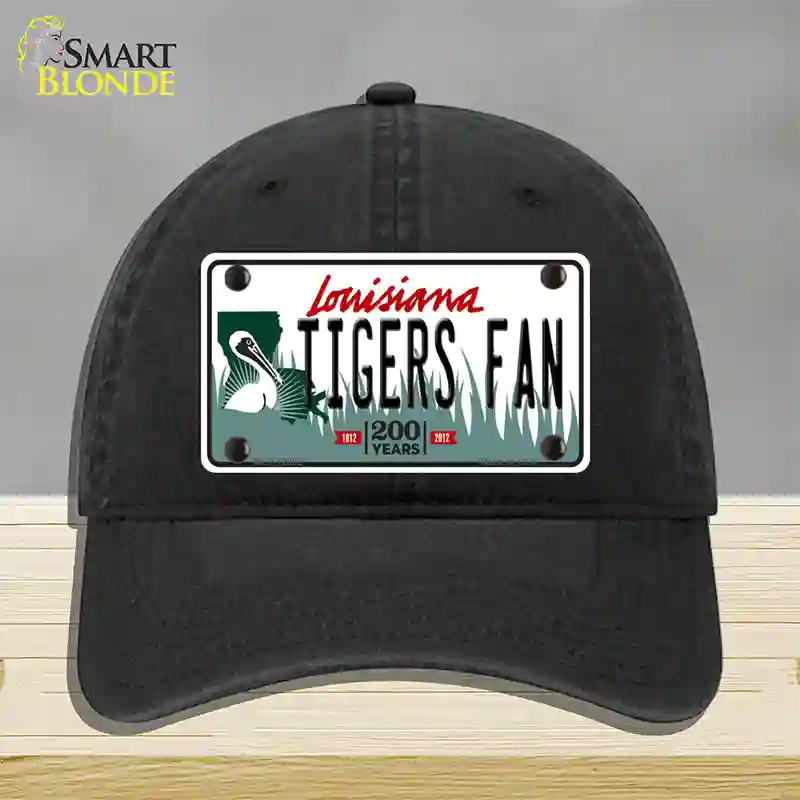 Louisiana Tigers Fan Novelty License Plate Hat Tag Unconstructed Cotton / Black