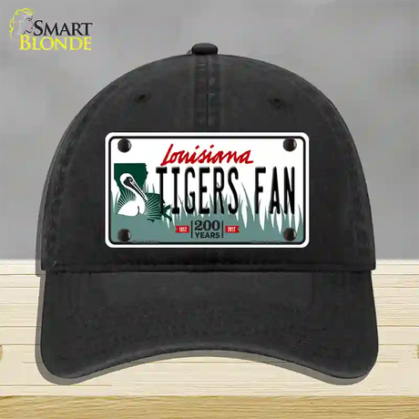 Louisiana Tigers Fan Novelty License Plate Hat Tag Unconstructed Cotton / Black