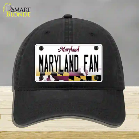 Maryland Fan Novelty License Plate Hat Tag Unconstructed Cotton / Black