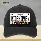 Midshipmen Novelty License Plate Hat Tag Unconstructed Cotton / Black