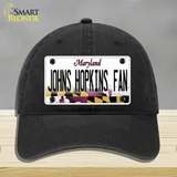 Johns Hopkins Fan Novelty License Plate Hat Unconstructed Cotton / Black