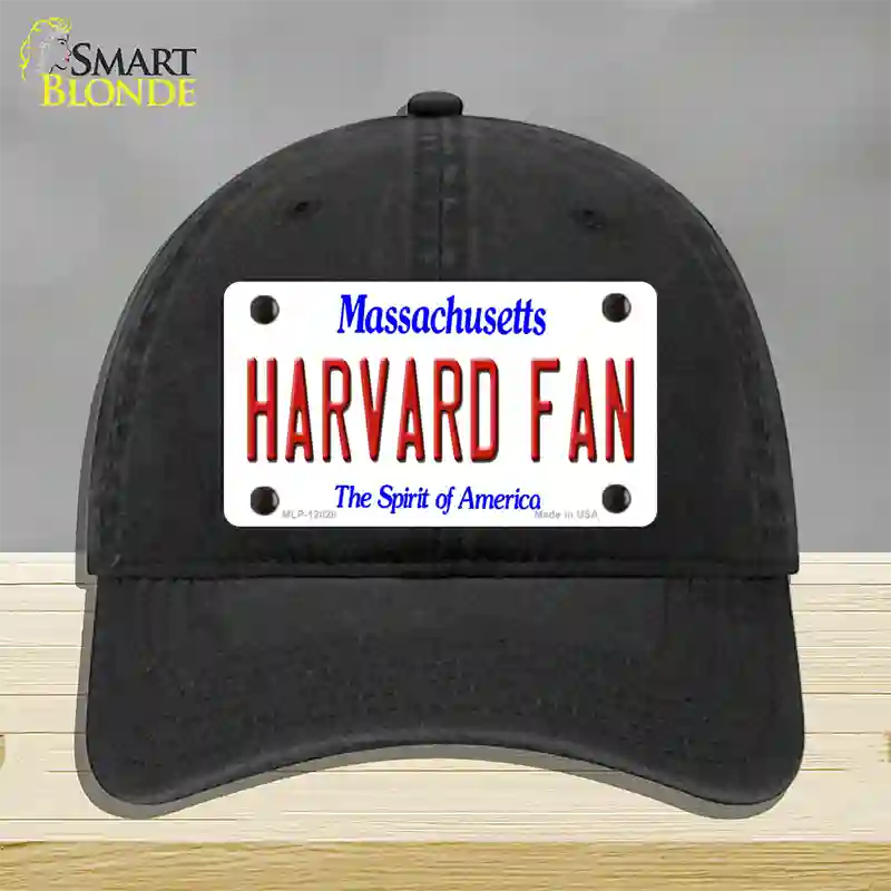 Harvard Fan Novelty License Plate Hat Unconstructed Cotton / Black