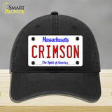 Crimson Novelty License Plate Hat Unconstructed Cotton / Black