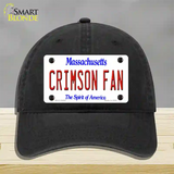 Crimson Fan Novelty License Plate Hat Unconstructed Cotton / Black