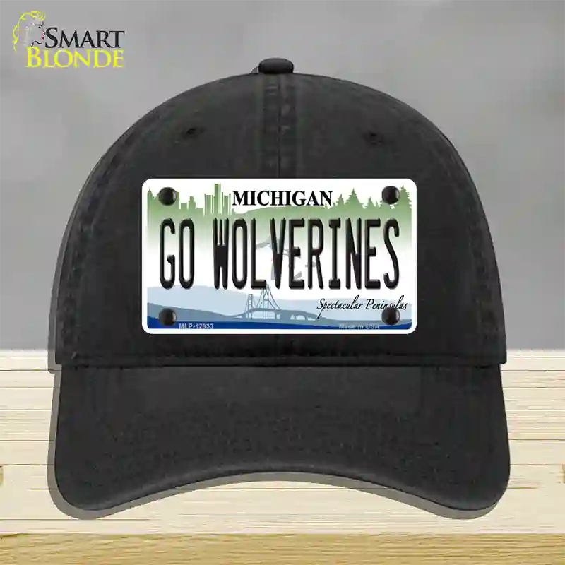 Go Wolverines Novelty License Plate Hat Unconstructed Cotton / Black