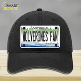 Wolverines Fan Novelty License Plate Hat Unconstructed Cotton / Black