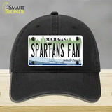 Spartans Fan Novelty License Plate Hat Unconstructed Cotton / Black