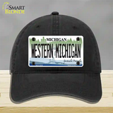 Western Michigan Novelty License Plate Hat Unconstructed Cotton / Black