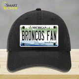 Broncos Fan Michigan Novelty License Plate Hat Unconstructed Cotton / Black