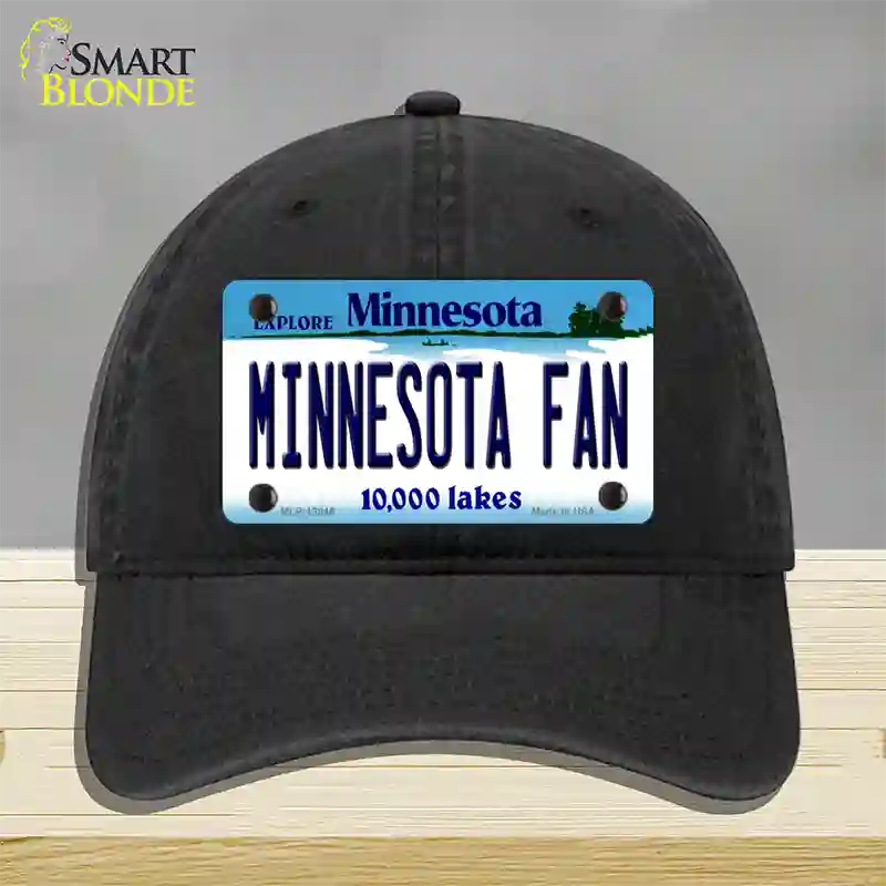 Minnesota Fan Novelty License Plate Hat Unconstructed Cotton / Black