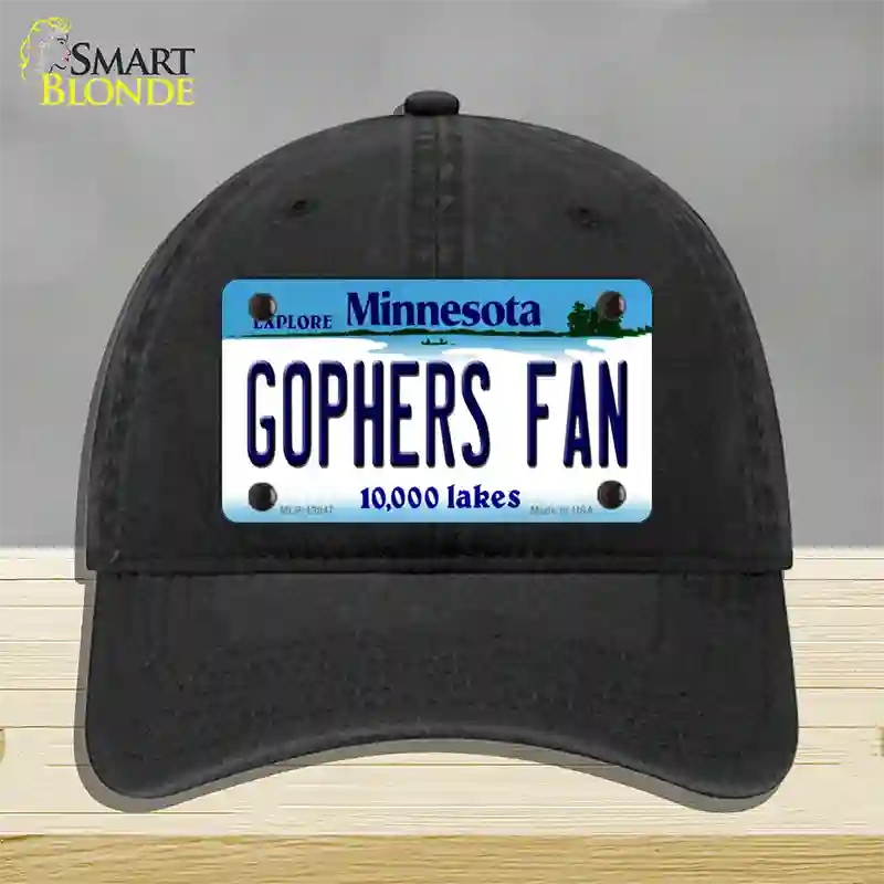 Gophers Fan Novelty License Plate Hat Unconstructed Cotton / Black