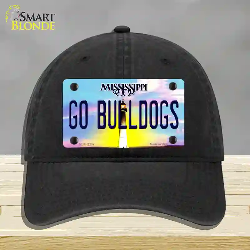 Go Bulldogs Mississippi Novelty License Plate Hat Unconstructed Cotton / Black