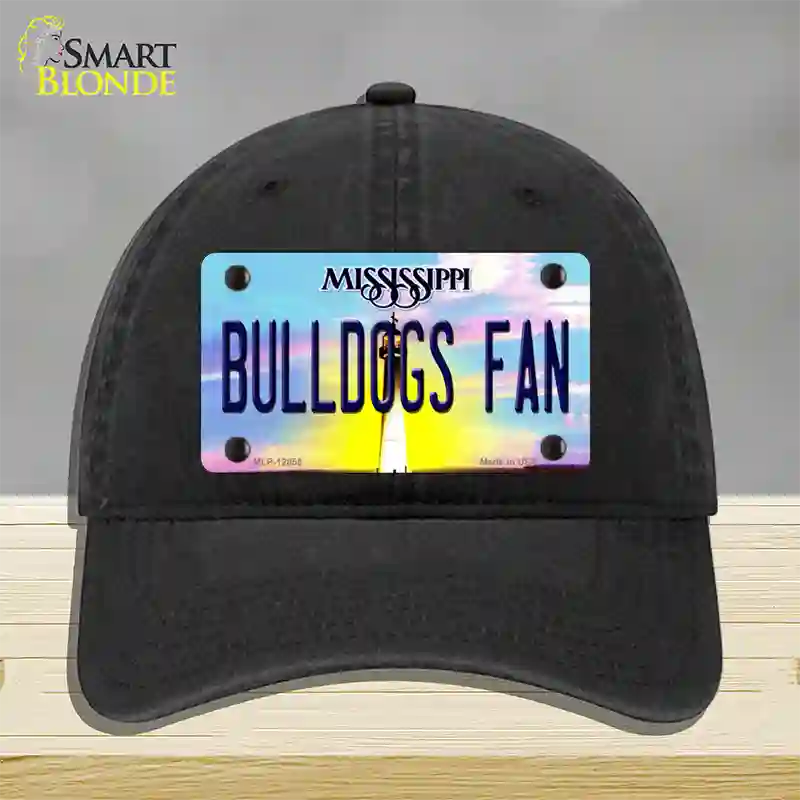 Bulldogs Fan Mississippi Novelty License Plate Hat Unconstructed Cotton / Black