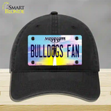 Bulldogs Fan Mississippi Novelty License Plate Hat Unconstructed Cotton / Black