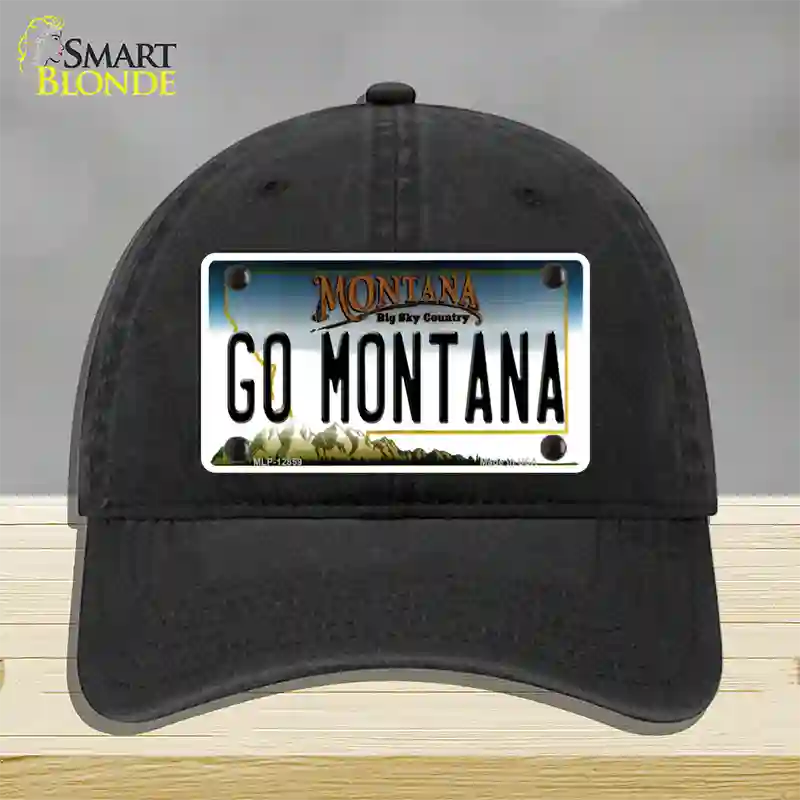 Go Montana Novelty License Plate Hat Unconstructed Cotton / Black