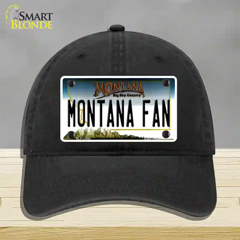 Montana Fan Novelty License Plate Hat Unconstructed Cotton / Black