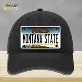 Montana State Univ Novelty License Plate Hat Unconstructed Cotton / Black