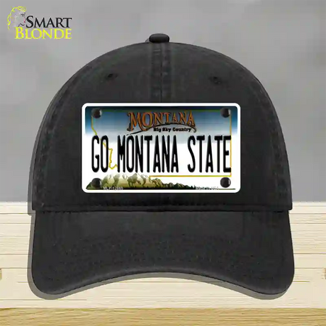 Go Montana State Novelty License Plate Hat Unconstructed Cotton / Black