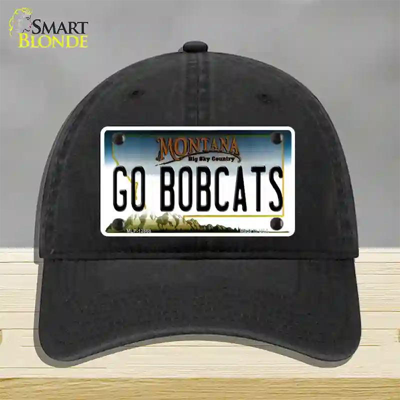 Go Bobcats Novelty License Plate Hat Unconstructed Cotton / Black