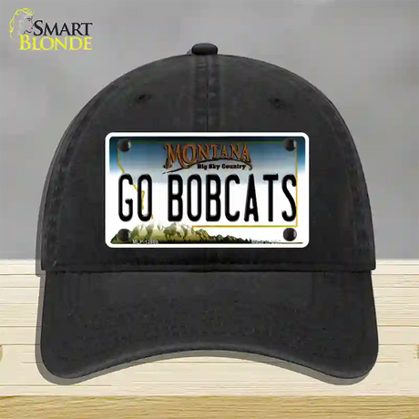 Go Bobcats Novelty License Plate Hat Unconstructed Cotton / Black