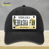 Nebraska Fan Novelty License Plate Hat Unconstructed Cotton / Black