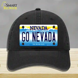 Go Nevada Novelty License Plate Hat Unconstructed Cotton / Black