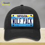 Wolf Pack Novelty License Plate Hat Unconstructed Cotton / Black