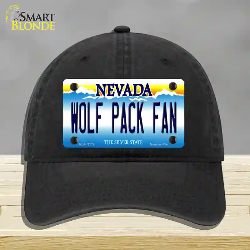 Wolf Pack Fan Novelty License Plate Hat Unconstructed Cotton / Black