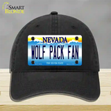 Wolf Pack Fan Novelty License Plate Hat Unconstructed Cotton / Black