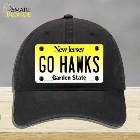 Go Hawks New Jersey Novelty License Plate Hat Unconstructed Cotton / Black