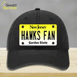 Hawks Fan New Jersey Novelty License Plate Hat Unconstructed Cotton / Black