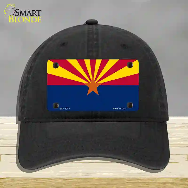 Arizona Small Star Novelty License Plate Hat Unconstructed Cotton / Black