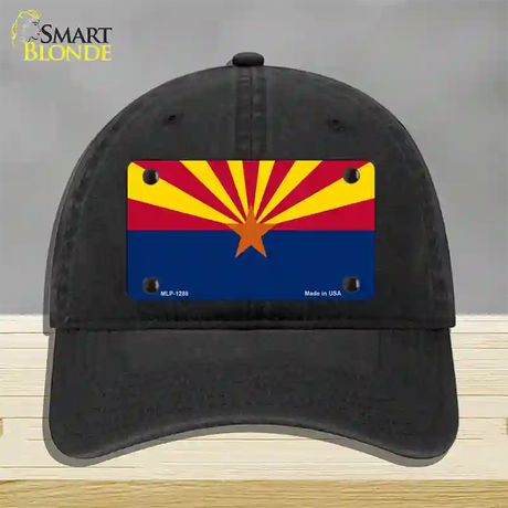 Arizona Small Star Novelty License Plate Hat Unconstructed Cotton / Black