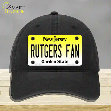 Rutgers Fan Novelty License Plate Hat Unconstructed Cotton / Black