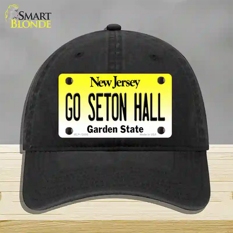 Go Seton Hall Novelty License Plate Hat Unconstructed Cotton / Black