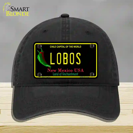 Lobos Novelty License Plate Hat Unconstructed Cotton / Black