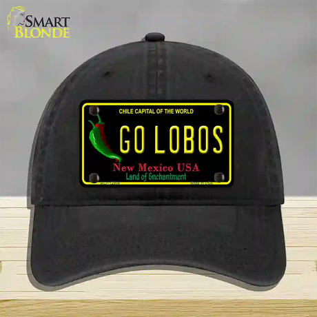 Go Lobos Novelty License Plate Hat Unconstructed Cotton / Black