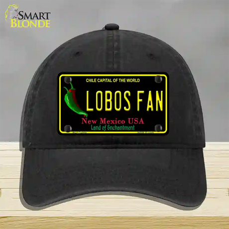 Lobos Fan Novelty License Plate Hat Unconstructed Cotton / Black