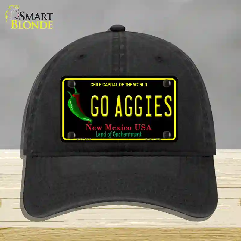 Go Aggies Novelty License Plate Hat Unconstructed Cotton / Black