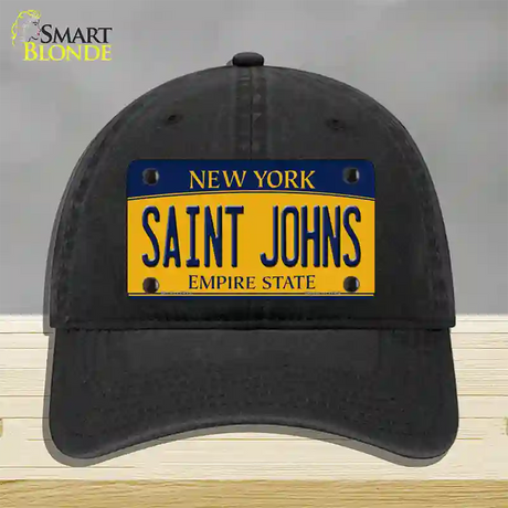 Saint Johns Novelty License Plate Hat Unconstructed Cotton / Black