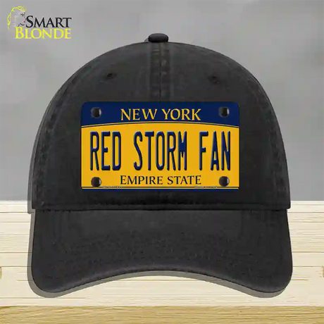 Red Storm Fan Novelty License Plate Hat Unconstructed Cotton / Black