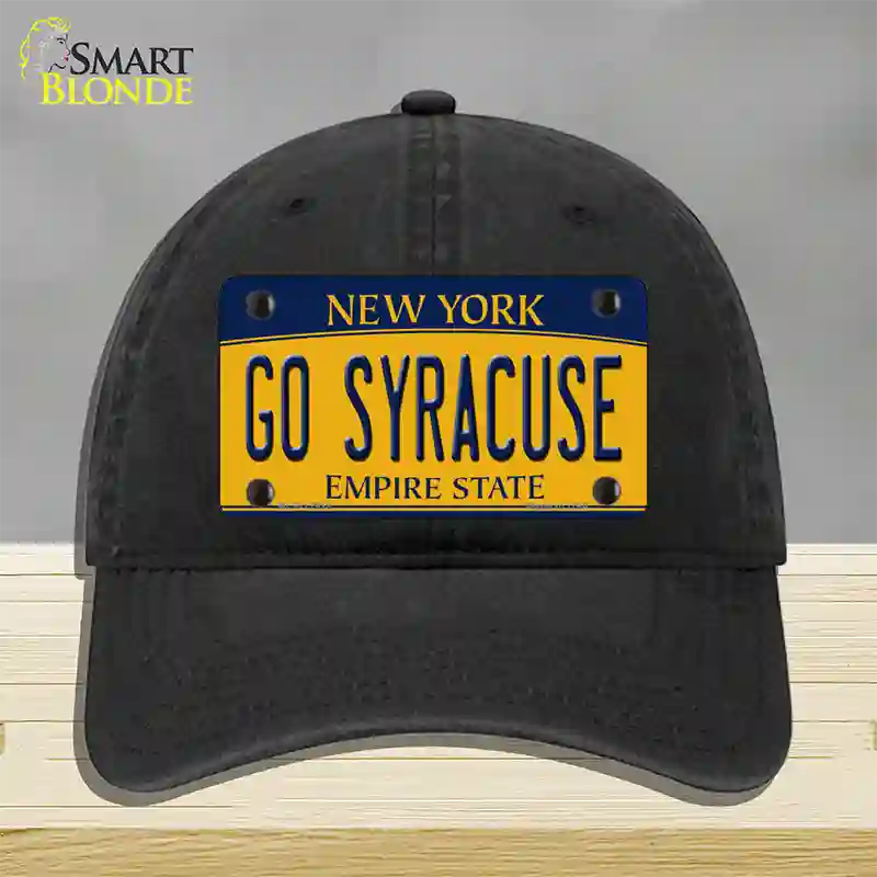 Go Syracuse Novelty License Plate Hat Unconstructed Cotton / Black