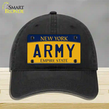 Army Novelty License Plate Hat Unconstructed Cotton / Black