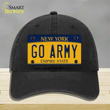 Go Army Novelty License Plate Hat Unconstructed Cotton / Black