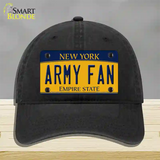 Army Fan Novelty License Plate Hat Unconstructed Cotton / Black