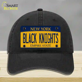 Black Knights Novelty License Plate Hat Unconstructed Cotton / Black