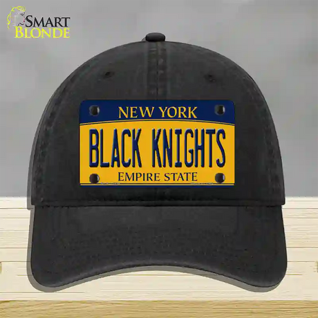 Black Knights Novelty License Plate Hat Unconstructed Cotton / Black