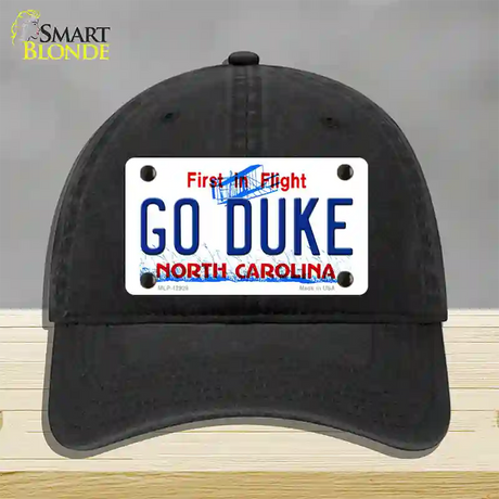 Go Duke Novelty License Plate Hat Unconstructed Cotton / Black